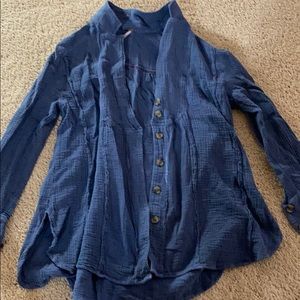 Free People Blue Button Up